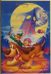 a071 GREAT MOUSE DETECTIVE DS one-sheet movie poster R92 Disney cartoon!