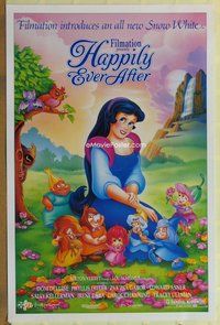 a072 HAPPILY EVER AFTER DS one-sheet movie poster '93 a new Snow White!