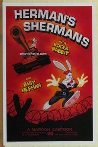 a078 HERMAN'S SHERMANS Kilian one-sheet movie poster '88 Roger Rabbit!