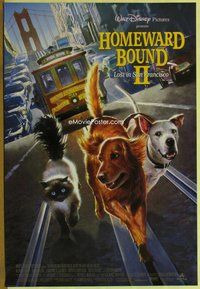 a081 HOMEWARD BOUND 2 DS one-sheet movie poster '96 Lost in San Francisco!