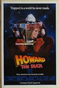 a083 HOWARD THE DUCK advance one-sheet movie poster '86 Lucas, Lea Thompson