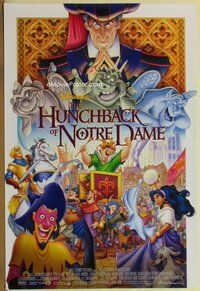 a085 HUNCHBACK OF NOTRE DAME DS one-sheet movie poster '96 entire cast!