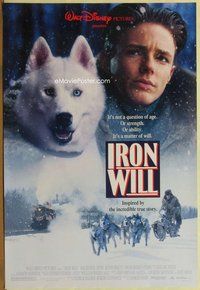 a090 IRON WILL DS one-sheet movie poster '94 Disney sled dog true story!