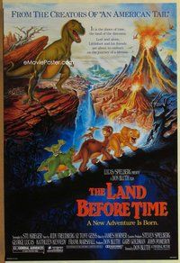 a100 LAND BEFORE TIME DS one-sheet movie poster '88 Spielberg, Lucas, Bluth