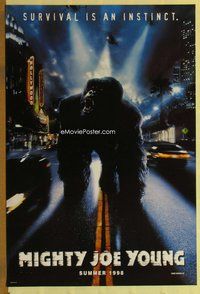 a110 MIGHTY JOE YOUNG DS teaser one-sheet movie poster '98 great ape image!