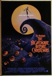 a122 NIGHTMARE BEFORE CHRISTMAS DS one-sheet movie poster '93 Tim Burton