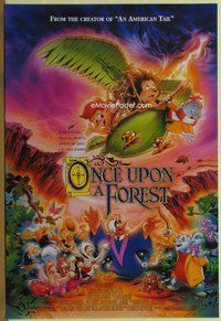 a124 ONCE UPON A FOREST DS one-sheet movie poster '93 cartoon musical!