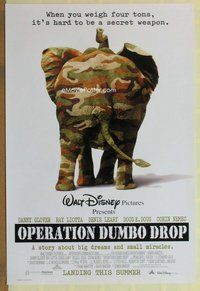 a126 OPERATION DUMBO DROP DS advance one-sheet movie poster '95 elephant!