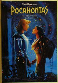 a132 POCAHONTAS int'l one-sheet movie poster '95 Disney, Native Americans!