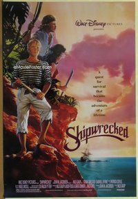 a149 SHIPWRECKED DS one-sheet movie poster '90 Disney Swedish adventure!