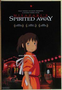 a160 SPIRITED AWAY DS one-sheet movie poster '01 top Japanese anime!