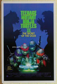 a166 TEENAGE MUTANT NINJA TURTLES II one-sheet movie poster '91 TMNT!