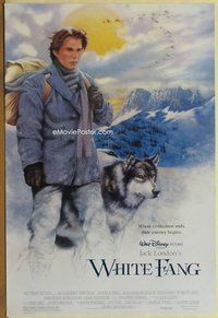 a179 WHITE FANG DS one-sheet movie poster '91 Ethan Hawke, Jack London