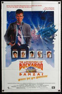 b050 ADVENTURES OF BUCKAROO BANZAI one-sheet movie poster '84 Peter Weller