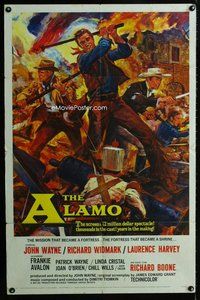 b053 ALAMO one-sheet movie poster '60 John Wayne, Reynold Brown art!