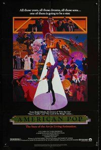 b065 AMERICAN POP one-sheet movie poster '81 Ralph Bakshi, rock 'n roll!