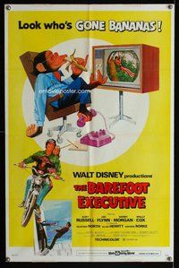 b096 BAREFOOT EXECUTIVE one-sheet movie poster '71 Disney, Kurt Russell