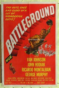 b109 BATTLEGROUND one-sheet movie poster '49 Van Johnson, World War II!