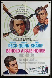 b114 BEHOLD A PALE HORSE one-sheet movie poster '64 Gregory Peck, Quinn