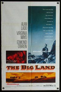 b119 BIG LAND one-sheet movie poster '57 Alan Ladd, Virigina Mayo