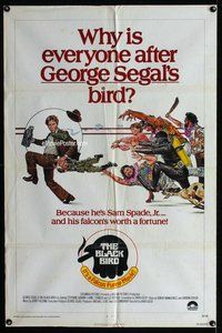 b123 BLACK BIRD one-sheet movie poster '75 George Segal, Maltese Falcon!