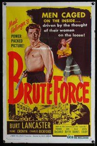 b139 BRUTE FORCE one-sheet movie poster R56 Burt Lancaster, Hume Cronyn