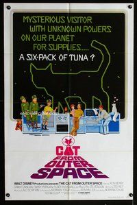 b147 CAT FROM OUTER SPACE one-sheet movie poster '78 Walt Disney sci-fi!