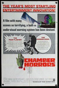 b151 CHAMBER OF HORRORS one-sheet movie poster '66 fear flasher!