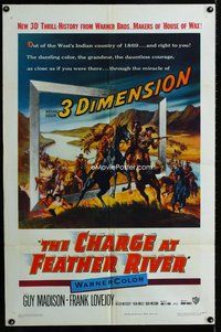 b023 CHARGE AT FEATHER RIVER one-sheet movie poster '53 3-D, Guy Madison