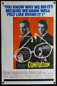 b172 COMPULSION one-sheet movie poster '59 Orson Welles, Richard Fleischer