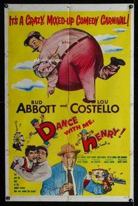b183 DANCE WITH ME HENRY one-sheet movie poster '56 Abbott & Costello!