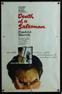 b187 DEATH OF A SALESMAN one-sheet movie poster '52 Fredric March
