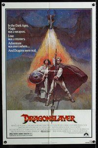 b202 DRAGONSLAYER one-sheet movie poster '81 Jeff Jones fantasy artwork!