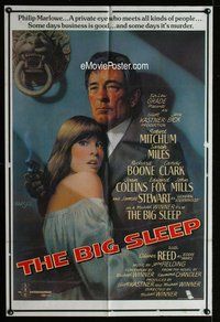 b120 BIG SLEEP English one-sheet movie poster '78 Mitchum, Amsel art!