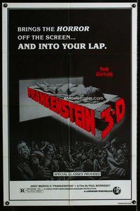 b034 ANDY WARHOL'S FRANKENSTEIN 1sh R80s Paul Morrissey, Joe Dallessandro, 3-D horror!