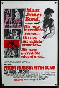 b001 FROM RUSSIA WITH LOVE style A 1sh '64 Sean Connery is Ian Fleming's James Bond 007!
