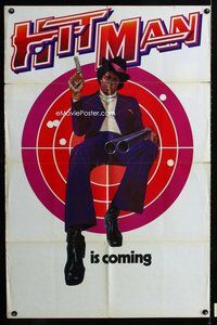 b254 HIT MAN teaser one-sheet movie poster '73 classic blaxploitation image