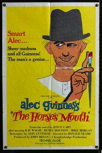 b259 HORSE'S MOUTH one-sheet movie poster '59 artwork of Alec Guinness!