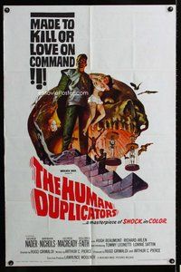 b261 HUMAN DUPLICATORS one-sheet movie poster '64 kill or love on command!