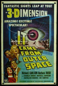 b014 IT CAME FROM OUTER SPACE one-sheet movie poster '53 classic 3D sci-fi!