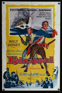 b274 KIDNAPPED one-sheet movie poster '60 Walt Disney, Peter Finch