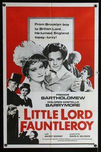 b282 LITTLE LORD FAUNTLEROY one-sheet movie poster R60s Bartholomew