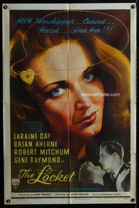b283 LOCKET one-sheet movie poster '46 pretty Laraine Day, Robert Mitchum