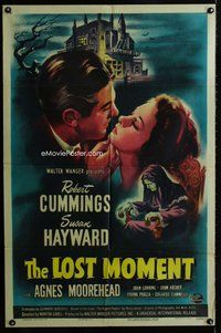 b286 LOST MOMENT one-sheet movie poster '47 Susan Hayward, Bob Cummings