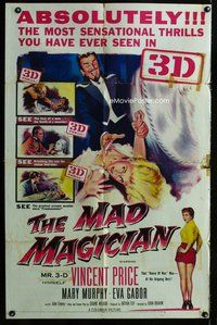 b018 MAD MAGICIAN one-sheet movie poster '54 3D Vincent Price, Mary Murphy