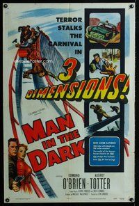 b028 MAN IN THE DARK one-sheet movie poster '53 3-D, Edmond O'Brien