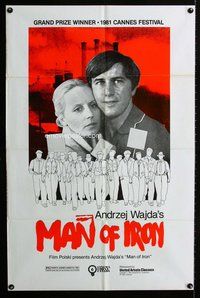 b296 MAN OF IRON one-sheet movie poster '81 Andrezej Wajda classic!