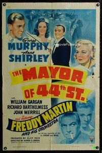 b305 MAYOR OF 44TH STREET one-sheet movie poster '42 George Murphy, Shirley