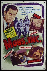 b315 MOBS INC one-sheet movie poster '56 vice, narcotics, and more!