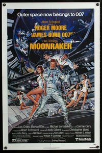 b010 MOONRAKER one-sheet movie poster '79 Roger Moore as James Bond!